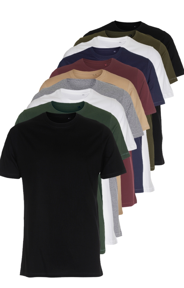 Mix & Match: 10 x Organic Basic T-shirts: 85€ (8,5€ PER STUK)