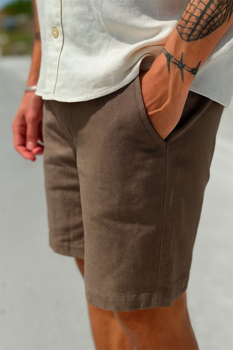 Selected Regular Brody Linen Shorts Chocolate Torte