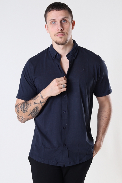 Clean Cut Copenhagen Hudson SOLID Stretch Shirt S/S Navy