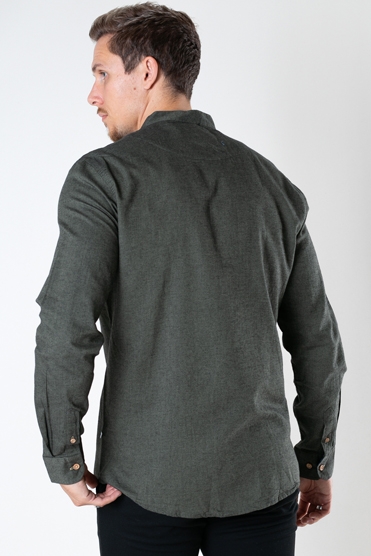 Kronstadt Dean Diego Cotton henley shirt Army mel