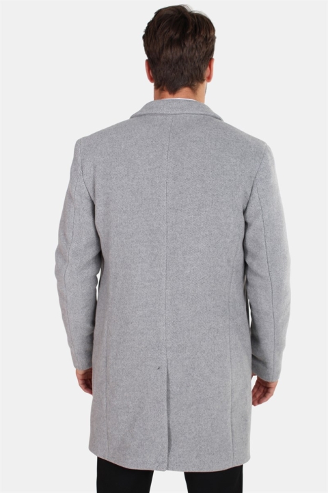 Selected Brove Wol Lange Jas Medium Grey