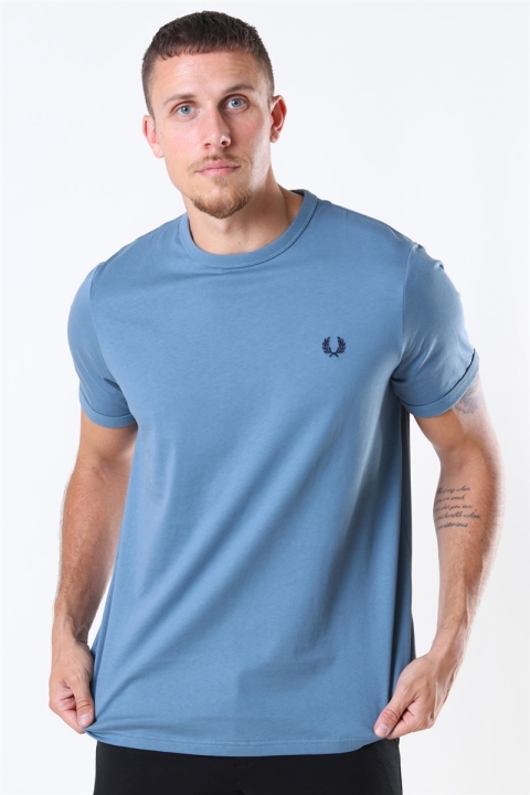 Fred Perry Ringer T-Shirt Blue Estate