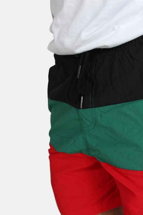 Urban Classics Color Block Zwembroek Firered/Black/Green