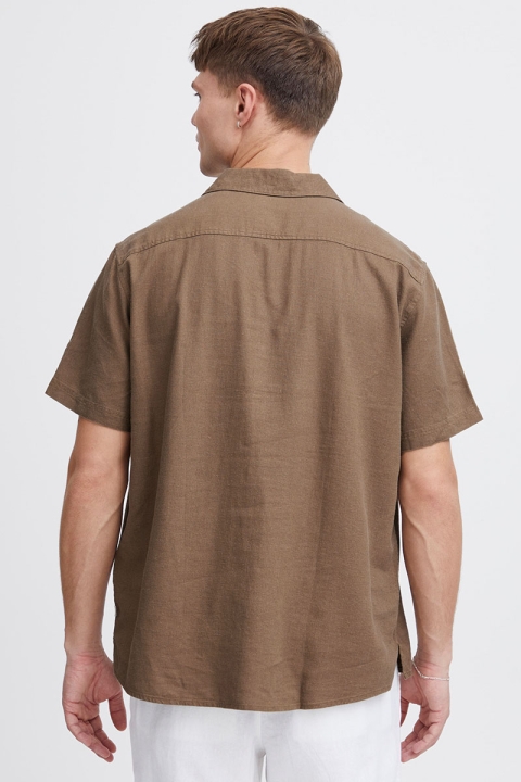 Solid Allan Cuba Linen Shirt Shitake