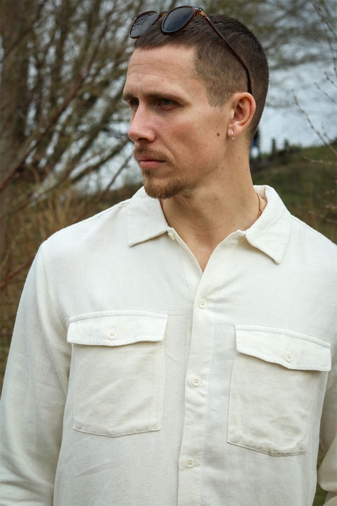 ONLY & SONS Karl Ls Shirt Viscose Linen White