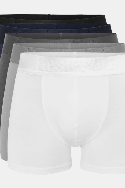 Resteröds Bambu 5-Pack Gunnar Boxers White/Grey/Light Grey/Navy/Black