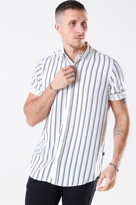 Denim Project Grande S/S Overhemd White Stripe
