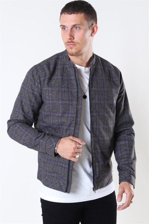 Tailored & Originals Shayan Bomber Jas Med Grey Melange