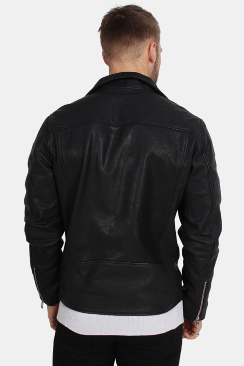 Selected Scott Læder Biker Jas Camp Black