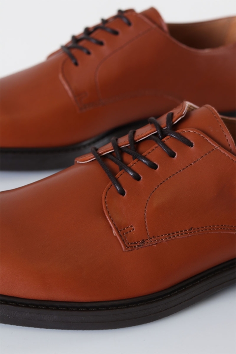 Selected SLHBLAKE LEATHER DERBY SHOE B NOOS Cognac