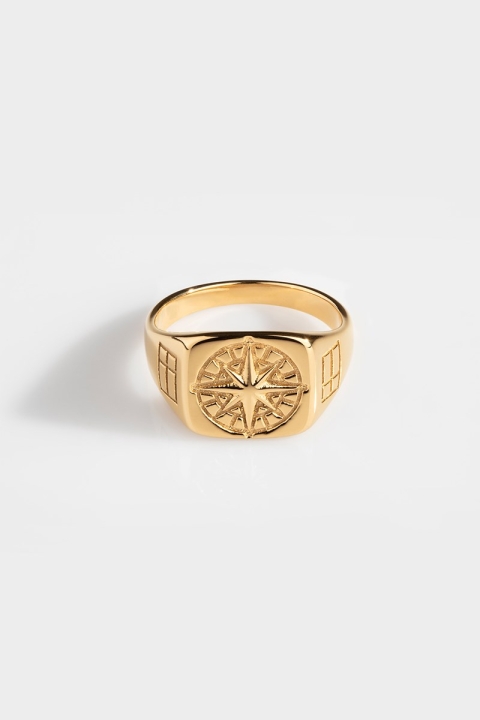 Northern Legacy Compass SignatKloke Ring Gold