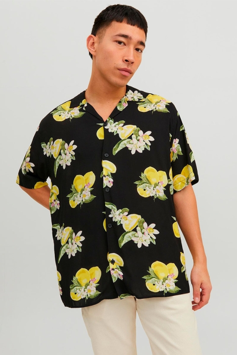 Jack & Jones Luke Flores Resort Shirt SS Tap Shoe Lemon