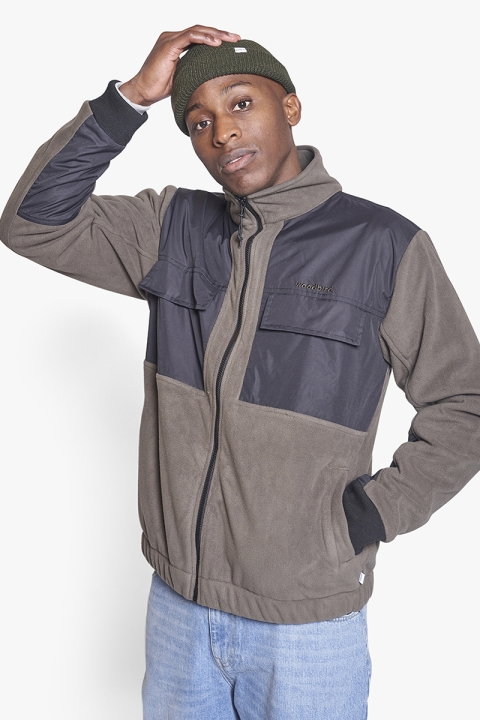 Woodbird Strukt Zip Fleece Army Green