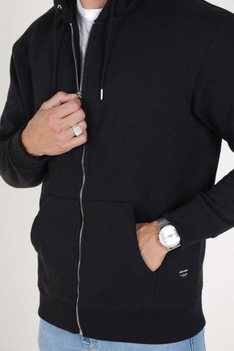 Jack & Jones Soft Sweat Zip Hood Black