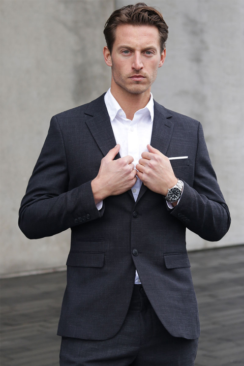 Selected SLHSLIM-OASIS LINEN BLZ NOOS Black