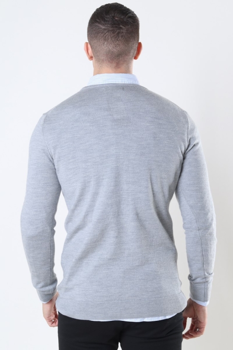 Clean Cut Copenhagen Merino Wool Crew Breien Light Grey Mel