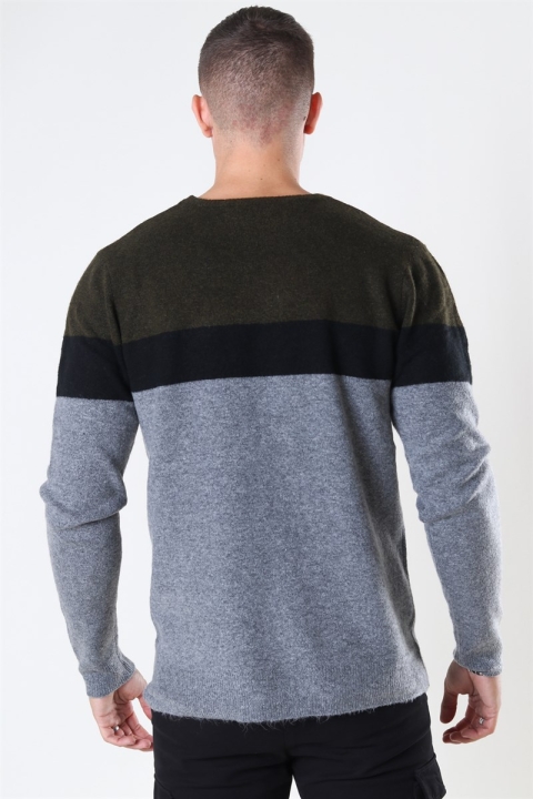 Clean Cut Toby Stretch Stripe Army/Black/Grey Mel