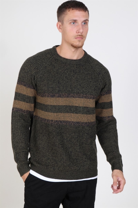 Only & Sons Cesco 5 Struc Stripe Breien Forest Night