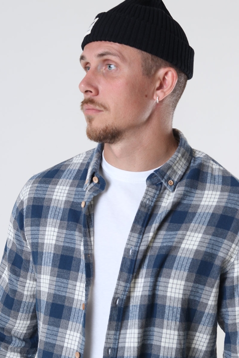 Kronstadt Dean Flannel check shirt Grey / Blue