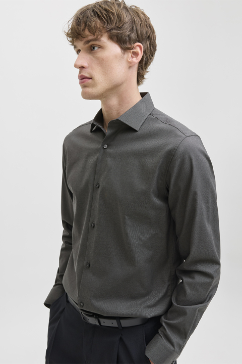 Jack & Jones Parker Wrinkle Resistant Shirt LS Dark Grey Melange