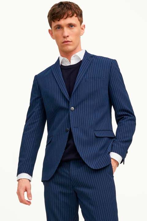 Jack & Jones FRANCO PIN STRIPE Pak Navy Blazer