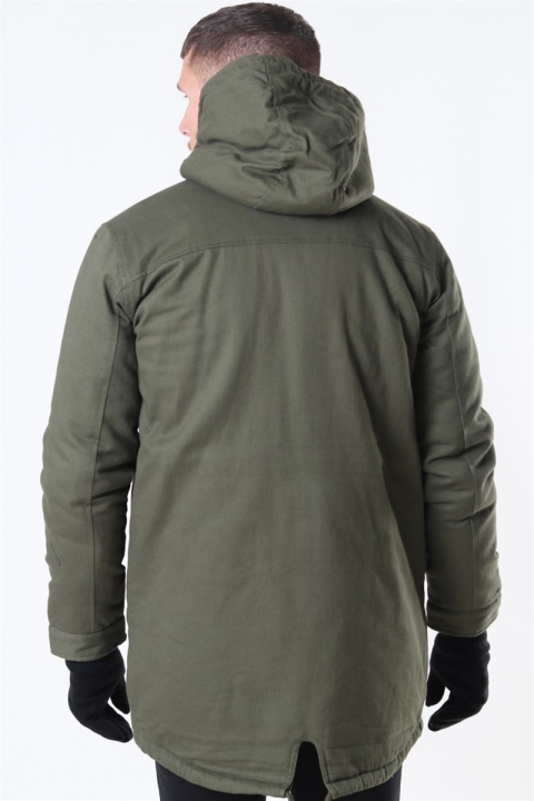 Only & Sons Yanick Teddy Hood Parka Jas Olive Night