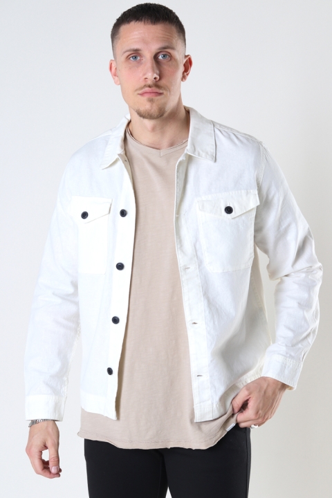 Jack & Jones BLA LINEN OVERSHIRT L/S Egret