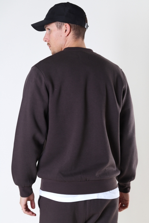 Jack & Jones JORTOBIAS SWEAT CREW NECK KA Seal Brown