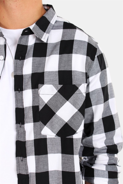 URBAN CLASSICS Checked Flanell Overhemd Black/White