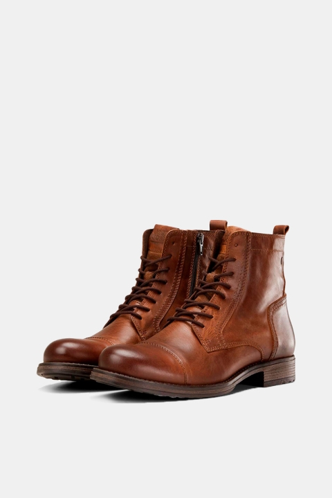 Jack & Jones RUSSEL LEATHER BOOTS Cognac