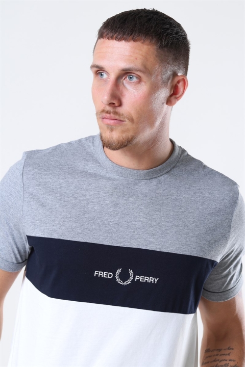 Fred Perry Graphic Embroidered T-shirt Steel Marl