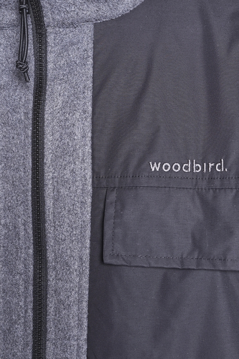 Woodbird Strukt Zip Fleece Dark Grey