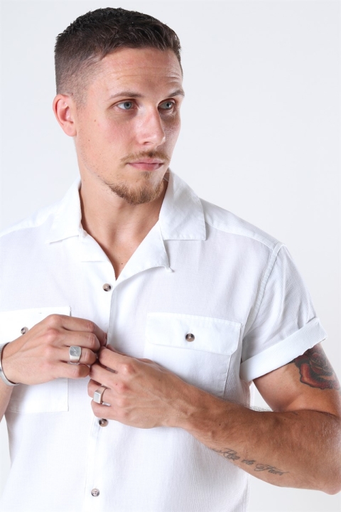 Only & Sons Andrew Waffle Overhemd S/S White