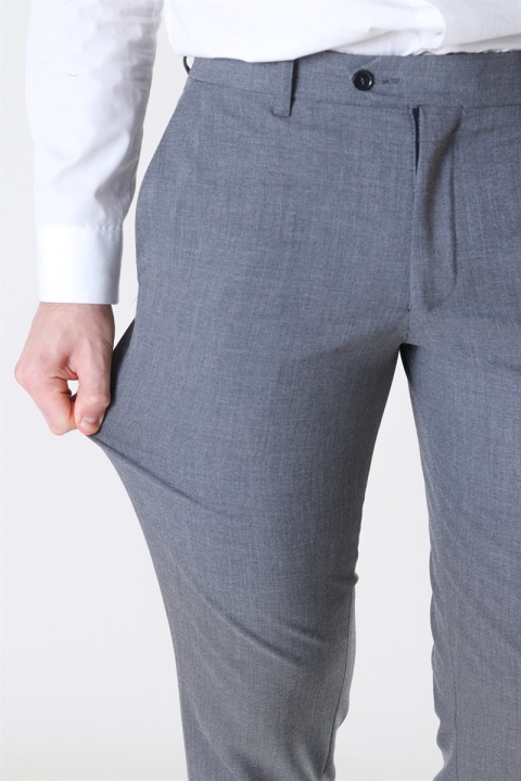 Selected Slim-Carlo Flex StructKloke Pants Grey Melange