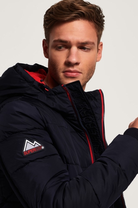 Superdry Sports Puffer Jas Navy/Bright Red