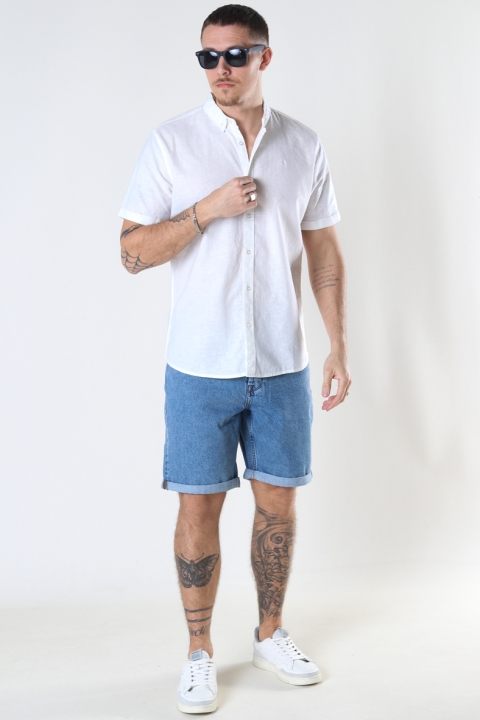 Clean Cut Copenhagen Cotton / Linnen Shirt S/S White