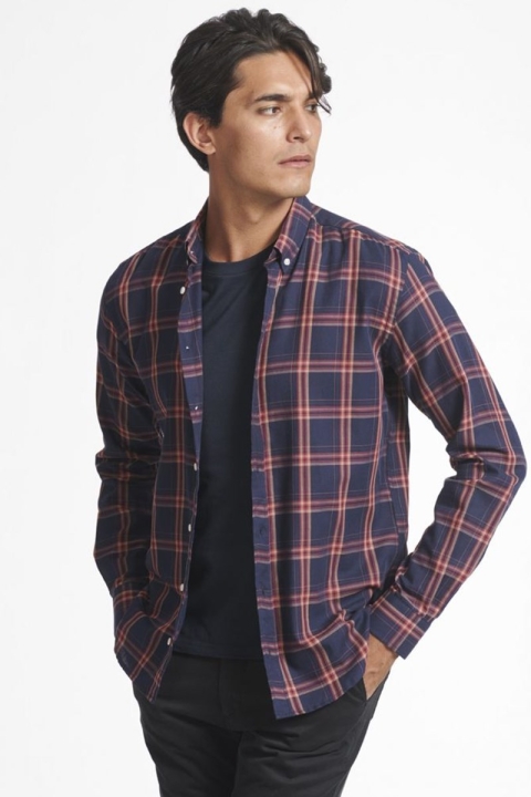 Les Deux Boswell Overhemd Dark Navy Check