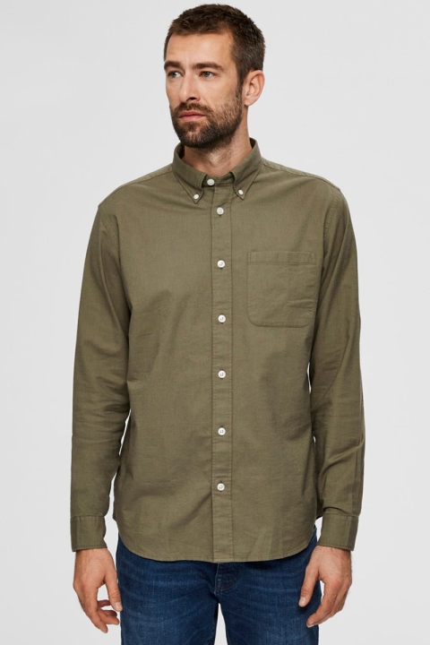 Selected SLHREGRICK-OX FLEX SHIRT LS S NOOS Aloe