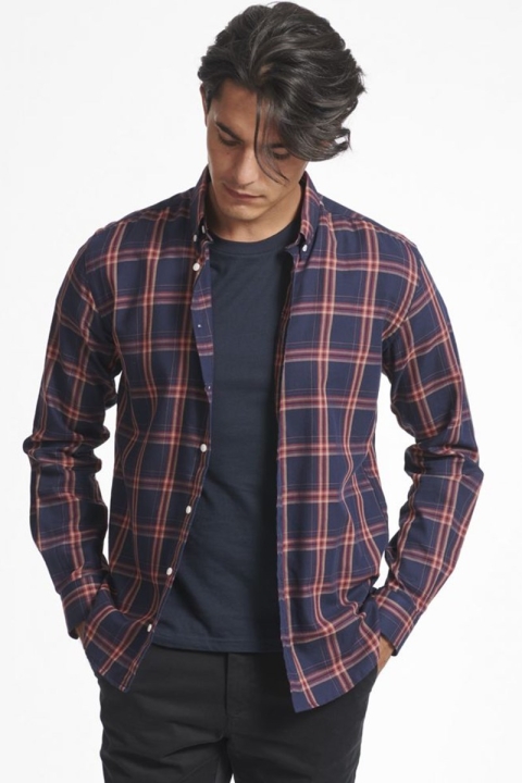 Les Deux Boswell Overhemd Dark Navy Check