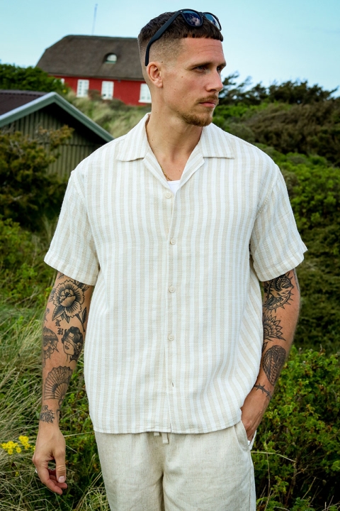 Jack & Jones Cabana Stripe Relaxed Shirt Fields Of Rye