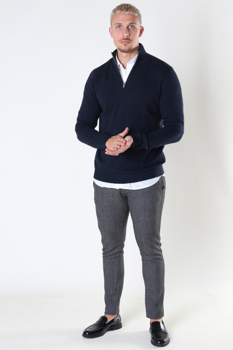 Jack & Jones JJEBASIC KNIT HALF ZIP NOOS Navy Blazer