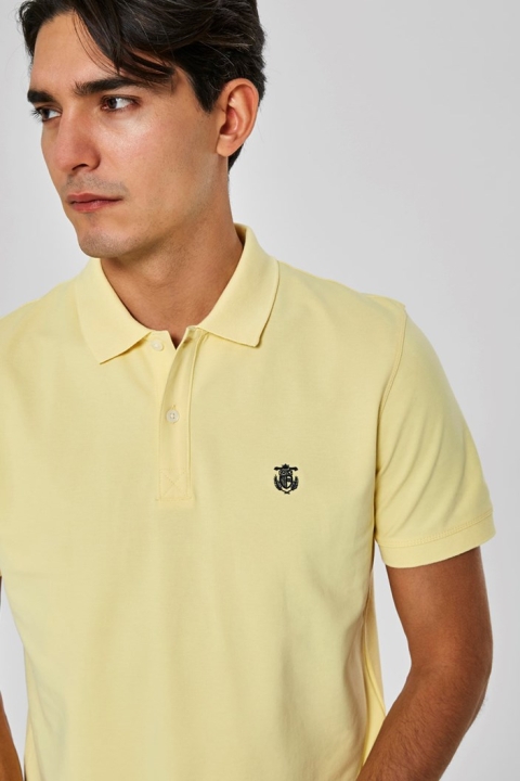 Selected Aro S/S Embroidery Polo Overhemd W Noos Mellow Yellow