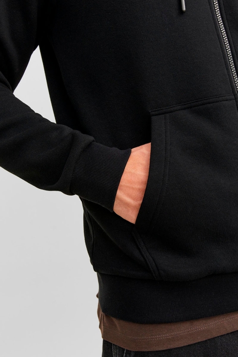 Jack & Jones JJEBRADLEY SWEAT ZIP HOOD NOOS Black