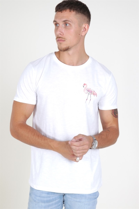 Clean Cut Flamingo T-shirt White