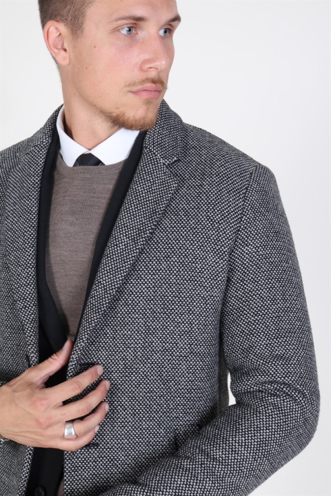 Jack & Jones Moulder Wollen Jas Dark Grey