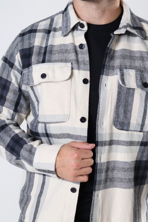 Jack & Jones JPRBLUDARREN CHECK OVERSHIRT L/S CPO Fog