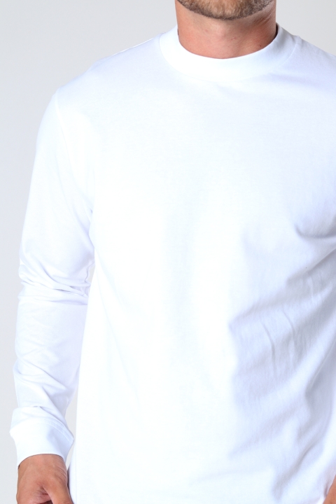 ONLY & SONS ONSVILMOS LIFE REG LS MOCK NECK TEE White