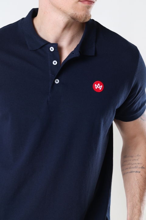 Kronstadt Albert Recycled cotton polo Navy