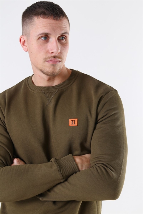 Les Deux Dark Oliven Green/BKloknt Orange Piece Sweatshirt