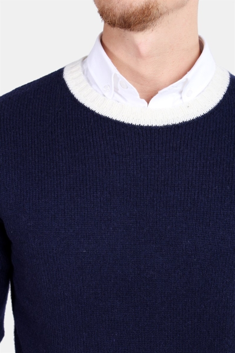Les Deux French Lambswool Jumper Dark Navy